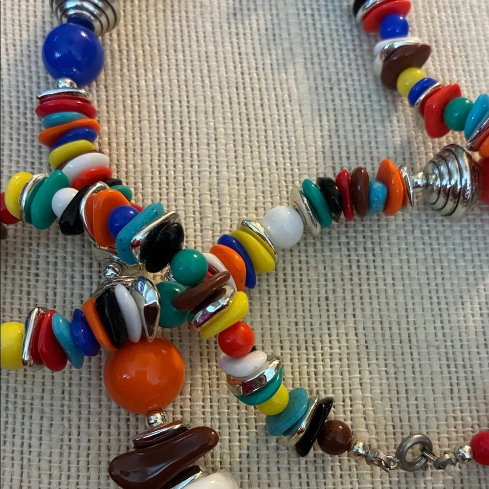 Colorful Beaded vintage 28”Necklace